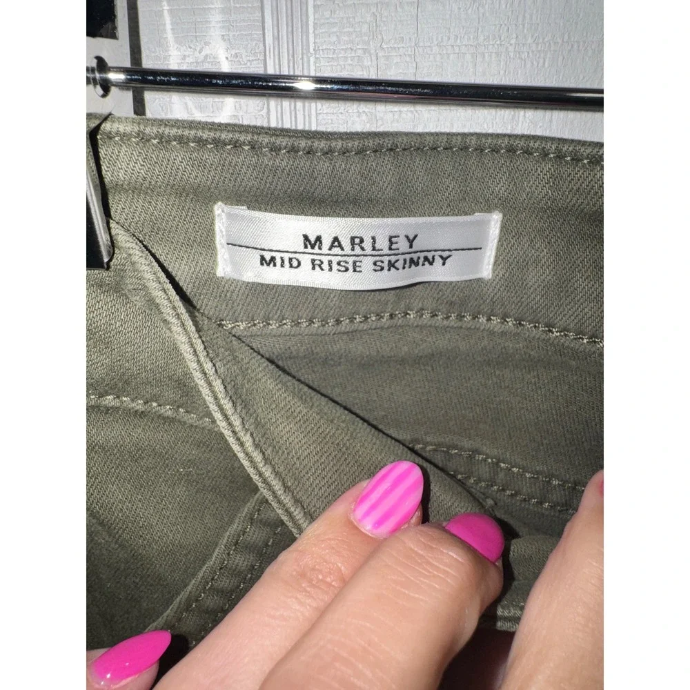 Vigoss Marley Mid Rise Skinny Pants Womens Olive Green Utility Cargo 30 NEW